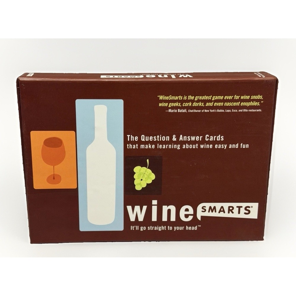 Wine Smarts Question and Answer Card Game Wine Flashcards Wine Guide Bar Cart